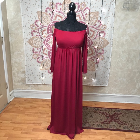 Maternity Dress in Burgundy Red NWOT - Picture 2 of 6